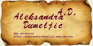 Aleksandra Dumeljić vizit kartica